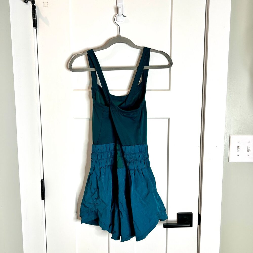 Free People Movement Teal Green Way Home Skortsie Athleisure Romper Sz Large - Picture 5 of 7